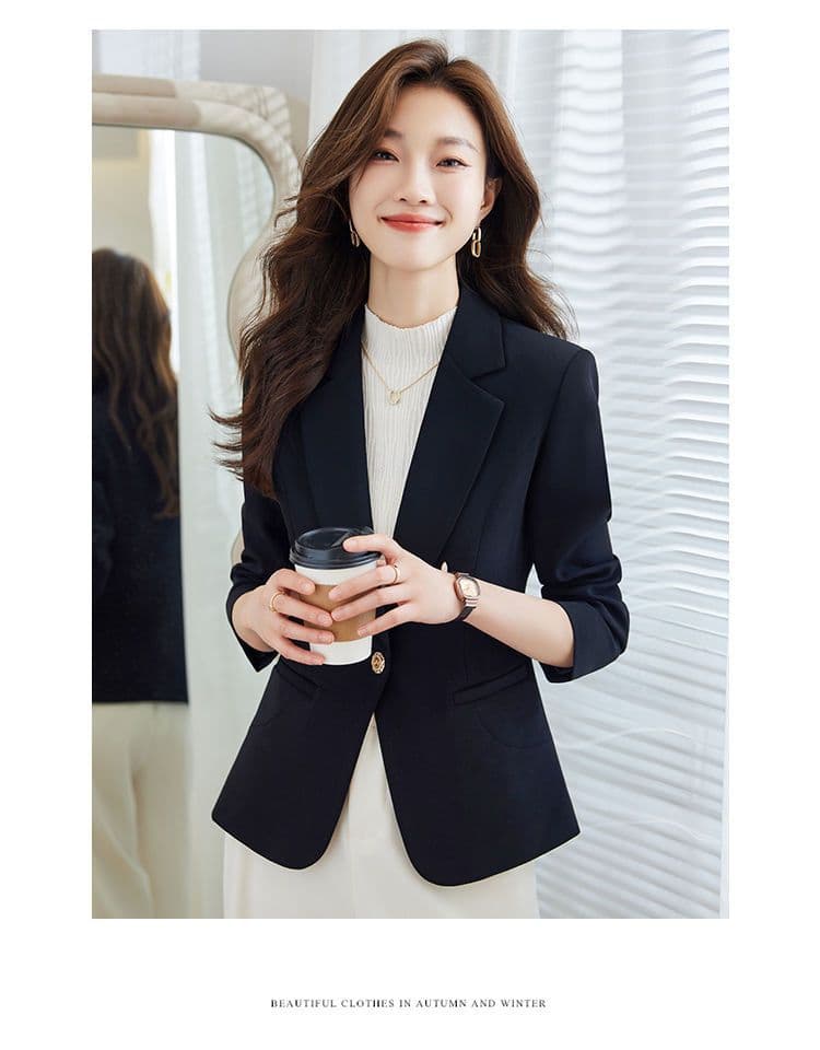 한국 스타일 커피 색상 정장 여성 코트 새로운 봄 가을 패션 다용도 빛 요리 한 바람 작은 키 캐주얼 정장 맨위 상세 이미지 26