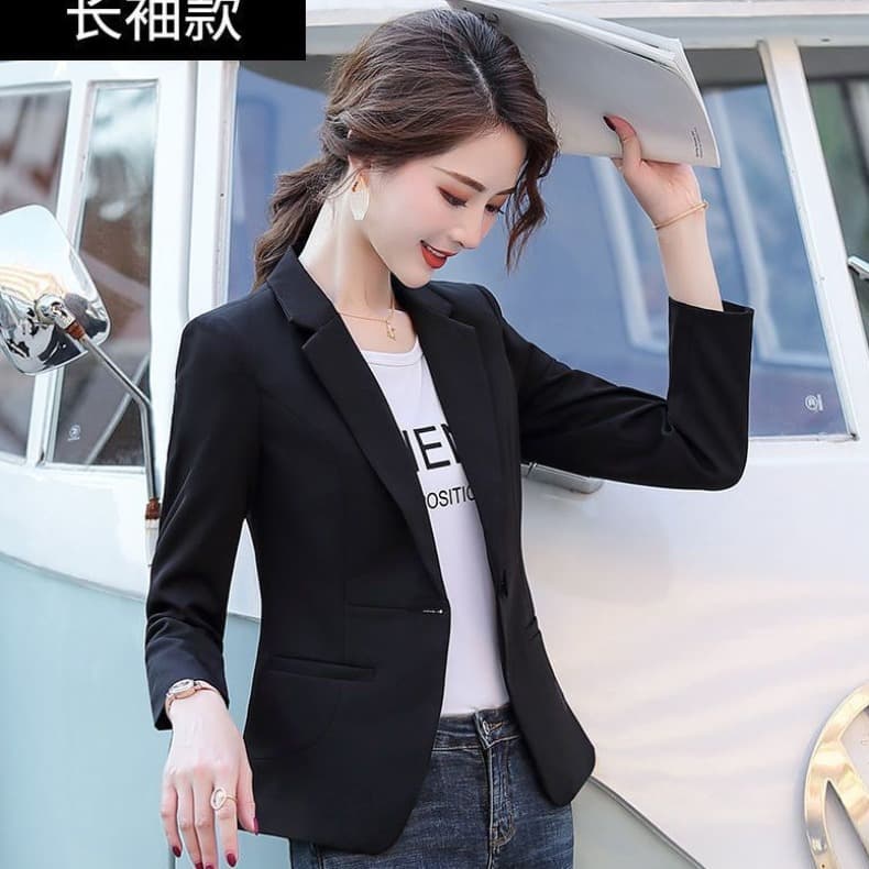 정장 칼라 재킷 여성 봄 가을 새로운 몸매 가꾸기 한국 스타일 캐주얼 다용도 작은 키 맨위 정장 출퇴근