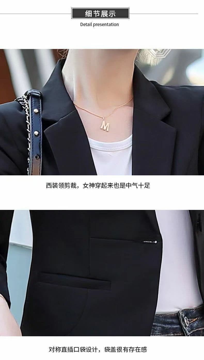 정장 칼라 재킷 여성 봄 가을 새로운 몸매 가꾸기 한국 스타일 캐주얼 다용도 작은 키 맨위 정장 출퇴근 상세 이미지 11