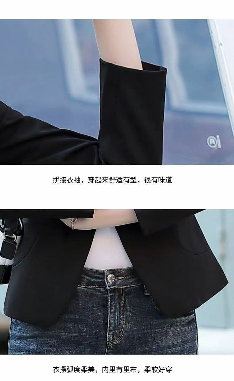 정장 칼라 재킷 여성 봄 가을 새로운 몸매 가꾸기 한국 스타일 캐주얼 다용도 작은 키 맨위 정장 출퇴근 상세 이미지 12