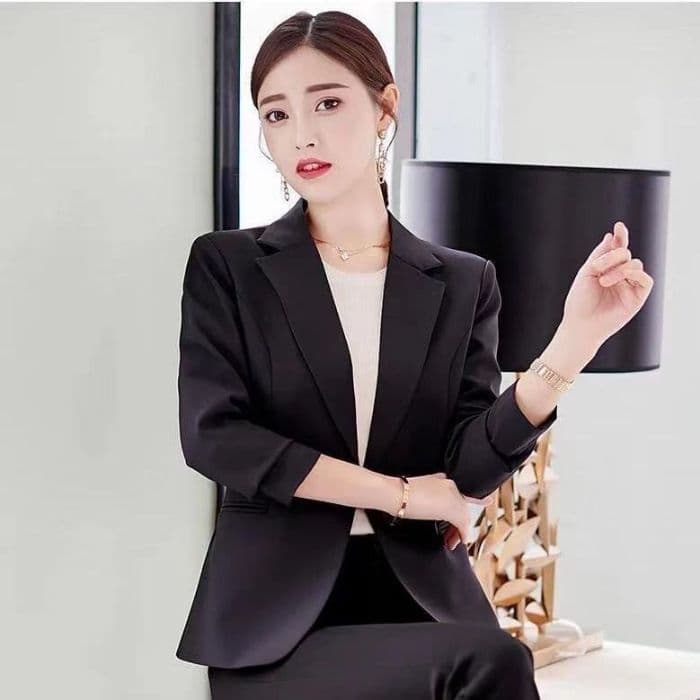 작은 양복 여성 코트 몸매 가꾸기 봄 가을 새로운 한국 스타일 품격 쇼트 스타일 맨위 캐주얼 비즈니스웨어 정장 다용도 이미지 4