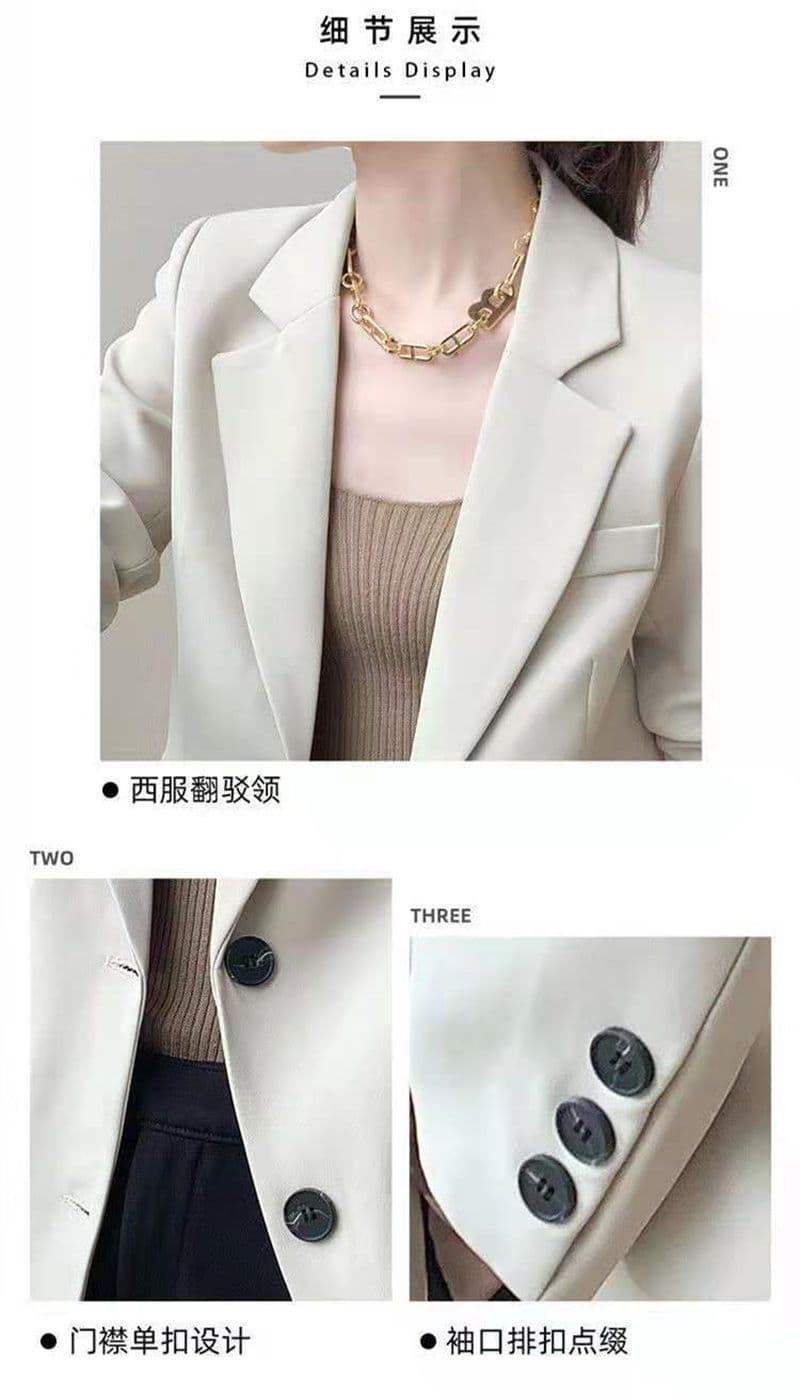 봄 가을 새로운 한국 스타일 품격 패션 다용도 디자인 센스 작은 대중 정장 브라운 작은 양복 여성 코트 상세 이미지 19