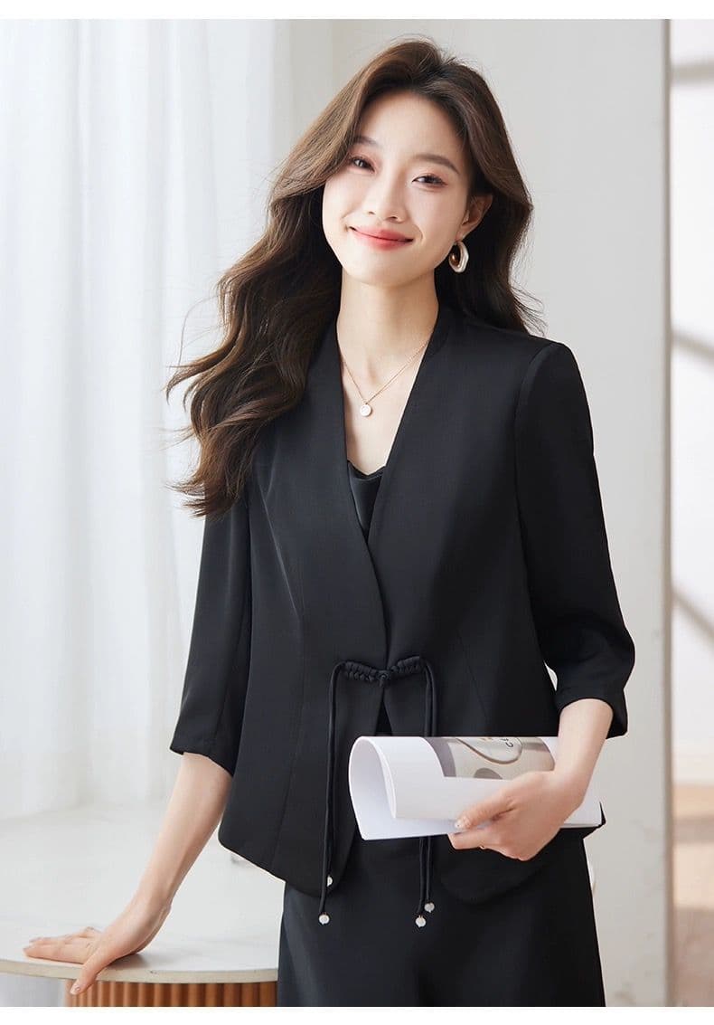 작은 키 정장 여성 코트 7부 소매 단추 봄 여름 가을 여성 의류 얇은 스타일 작은 정장 새로운 중식 맨위 국풍 상세 이미지 17