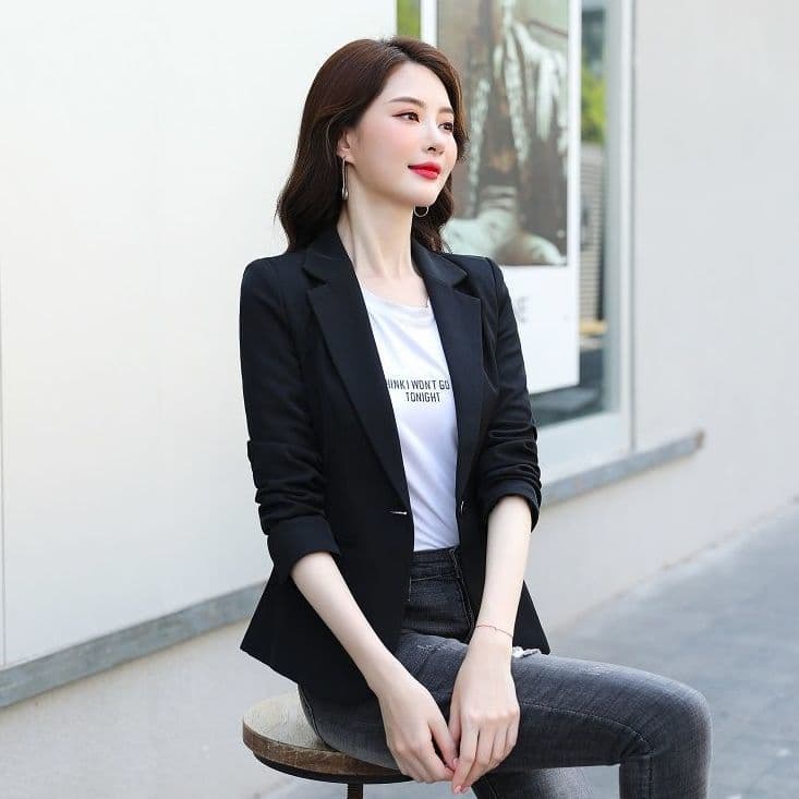 작은 양복 여성 코트 봄 가을 여름 섹션 한국 스타일 몸매 가꾸기 품격 쇼트 스타일 정장 맨위 캐주얼 트렌디 이미지 4