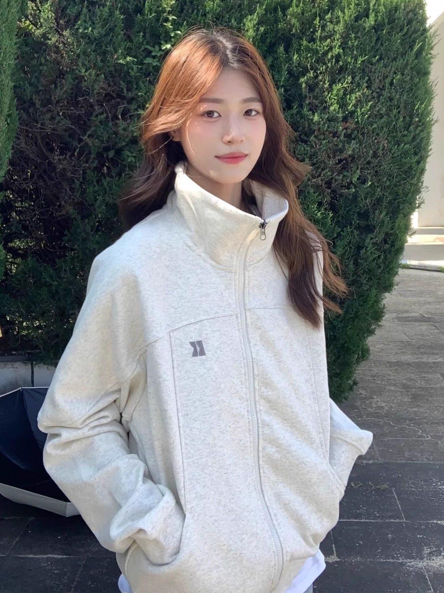 한국 스타일 면 복합 스탠드 칼라 오픈 가디건 후드티 여성 코트 아메리칸 느긋한 chic 캐주얼 재킷 지퍼 맨위 이미지 3