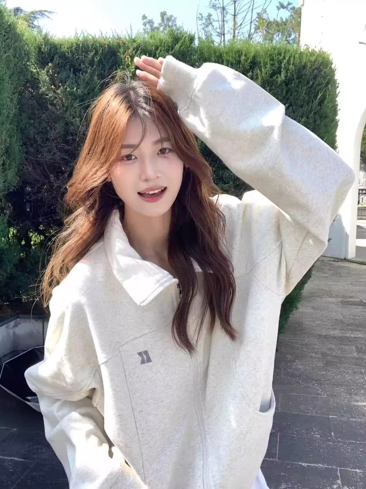 한국 스타일 면 복합 스탠드 칼라 오픈 가디건 후드티 여성 코트 아메리칸 느긋한 chic 캐주얼 재킷 지퍼 맨위 상세 이미지 3