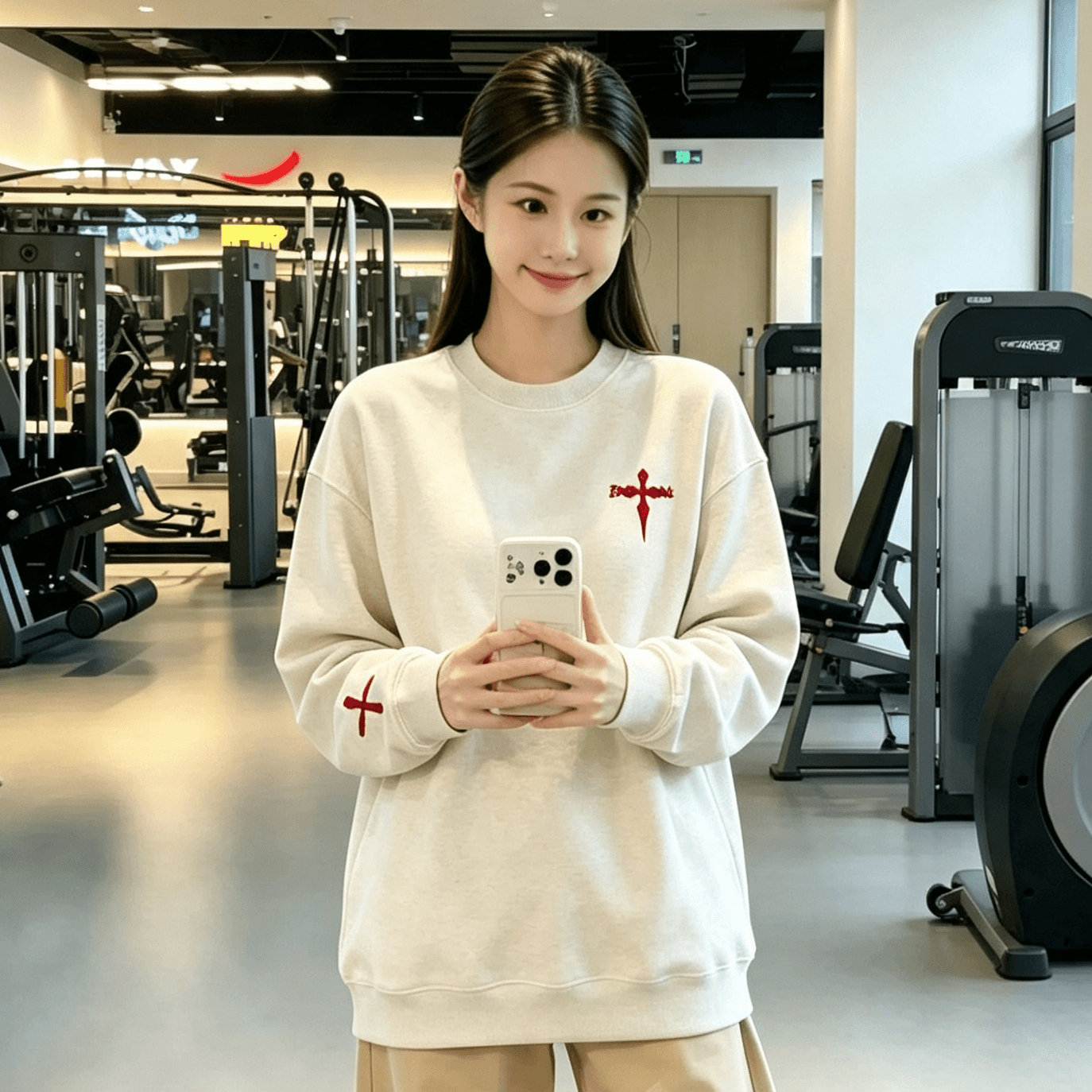 한국 스타일 빅 사이즈 패션 라운드 넥 긴팔 텍스트 알파벳 프린트 없음 모자 후드티 이른 가을 조수 브랜드 루즈핏 고급 센스 맨위