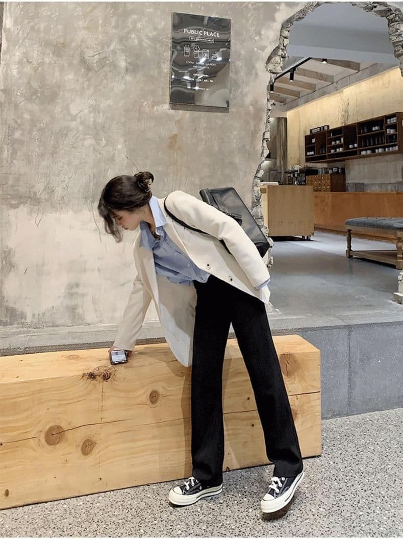 한국 스타일 정장 여성 코트 작은 키 2026 새로운 가을 캐주얼 고급 센스 튀김 거리 작은 정장 상세 이미지 12