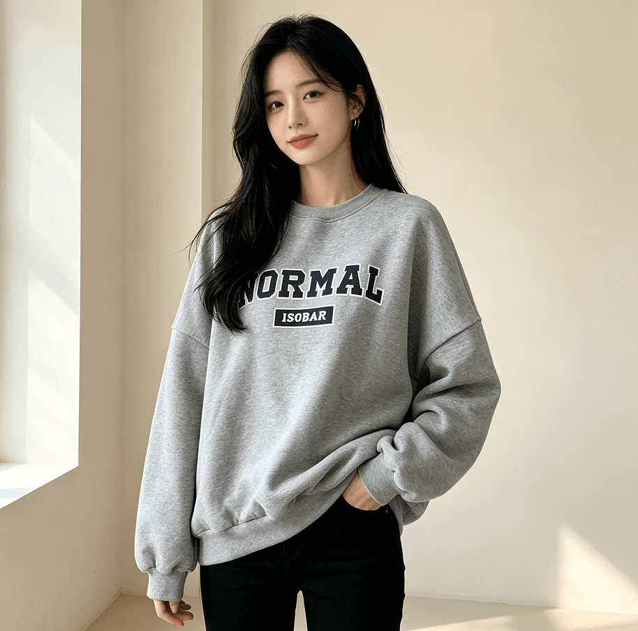 한국 스타일 얇은 스타일 털이 있는 풀오버 라운드 넥 후드티 여자 학생 소금 부서 루즈핏 맨위 가을 겨울철 재킷 느긋한 바람 상세 이미지 2
