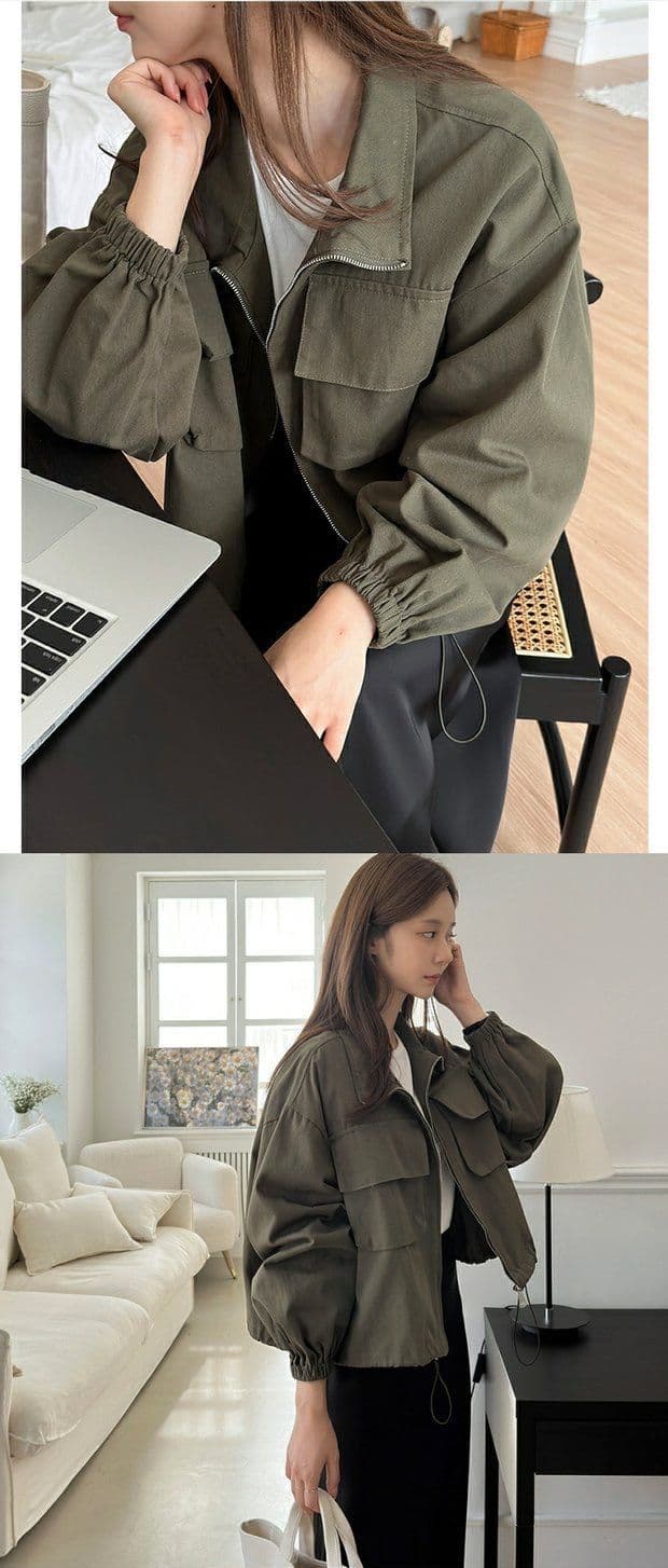 한국 chic 가을 새로운 야구 빅 포켓 BF 바람 캐주얼 지퍼 워크웨어 짧은 재킷 스탠드 칼라 재킷 맨위 상세 이미지 7