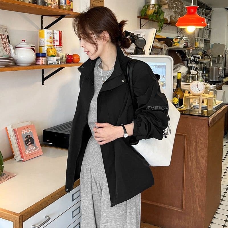 2026 새로운 가을 새로운 한국 자외선 차단 에어컨 셔츠 다용도 얇은 스타일 캐주얼 루즈핏 재킷 재킷 여성 긴 소매 바람막이 상세 이미지 4