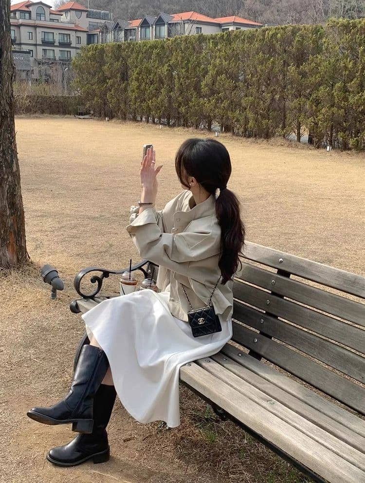 한국 chic 봄 가을 레트로 잘 생긴 폴로 칼라 지퍼 디자인 루즈핏 다용도 긴팔 오토바이 서비스 맨위 재킷 상세 이미지 18