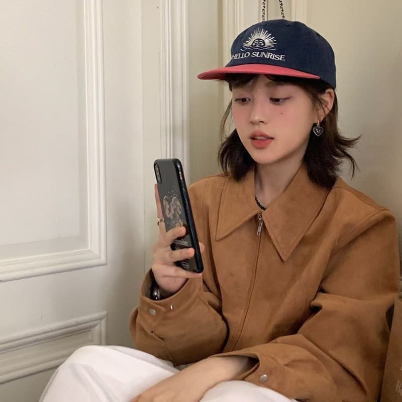 한국 chic 가을 아메리칸 레트로 폴로 칼라 더블 지퍼 주머니 루즈핏 다용도 모방 사슴 캐시미어 재킷 여성 코트 이미지 5