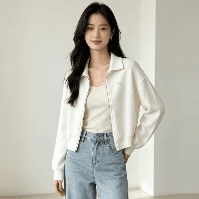 봄 가을 다용도 오픈 가디건 새로운 핫걸 쇼트 스타일 맨위 서비스 지퍼 운동 후아 남편 특출 한 세트 여성 의류