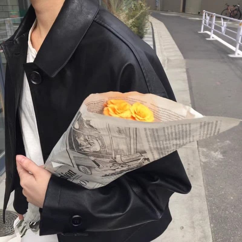 한국 chic 가을 레트로 잘 생긴 폴로 칼라 싱글 줄 버튼 루즈핏 캐주얼 긴팔 오토바이 서비스 가죽 재킷 짧은 여성 코트 상세 이미지 12
