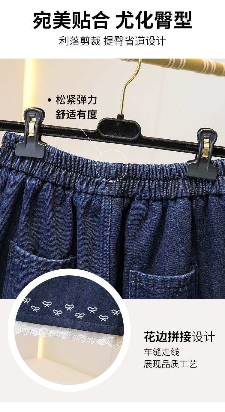 넓은 다리 청바지 여성 허리밴드 새로운 가을 겨울 문예 워싱 루즈핏 스트레이트 팬츠 슬림해 보이는 단색 다용도 긴 바지 상세 이미지 8