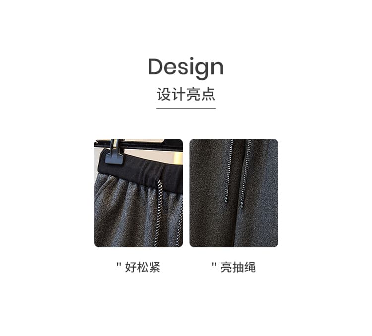 새로운 모직 캐주얼 바지 여성 넓은 다리 2026 가을 겨울 캐주얼 레이스업 하이웨이스트 슬림해 보이는 루즈핏 스트레이트 긴 바지 아이들 상세 이미지 5