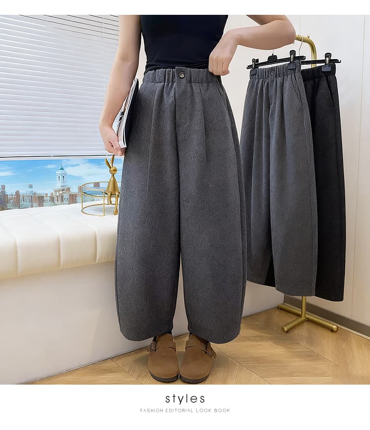 루오 털 면 뭐라구? 가을 겨울 두꺼운 스타일 풍선 바지 넓은 다리 루즈핏 2026 배기 바지 바나나 바지 할란 무 아빠 바지 상세 이미지 20