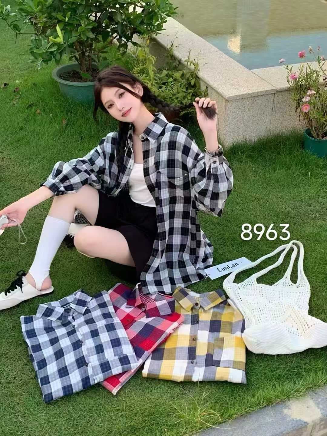 한국 스타일 가을 루즈핏 oversize 격자 무늬 셔츠 양면 체크무늬 패치워크 긴팔 셔츠 여성 디자인 센스 재킷 트렌디 상세 이미지 1