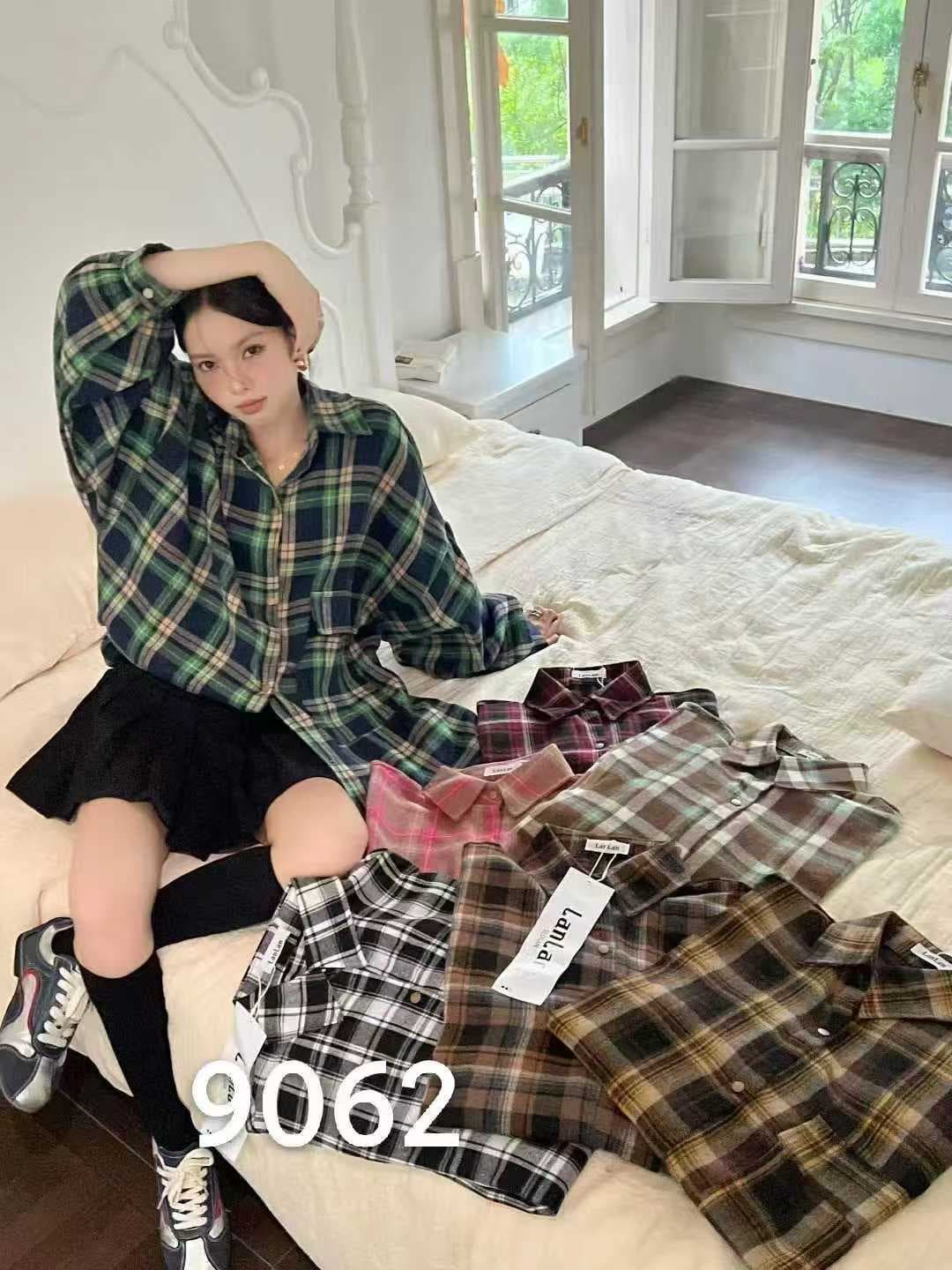 한국 스타일 가을 oversize 디자인 센스 빅 포켓 격자 무늬 셔츠 하라주쿠 스타일 긴팔 캐주얼 셔츠 여성 재킷 트렌디 상세 이미지 9