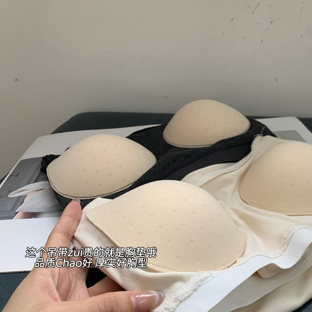 achi 대 또한 수영장 회색 리본 가슴 패드 행침 목 작은 조끼 여성 짧은 섹시함 몸매 가꾸기 단어 아름다움 뒤로 슬립 맨위 상세 이미지 11