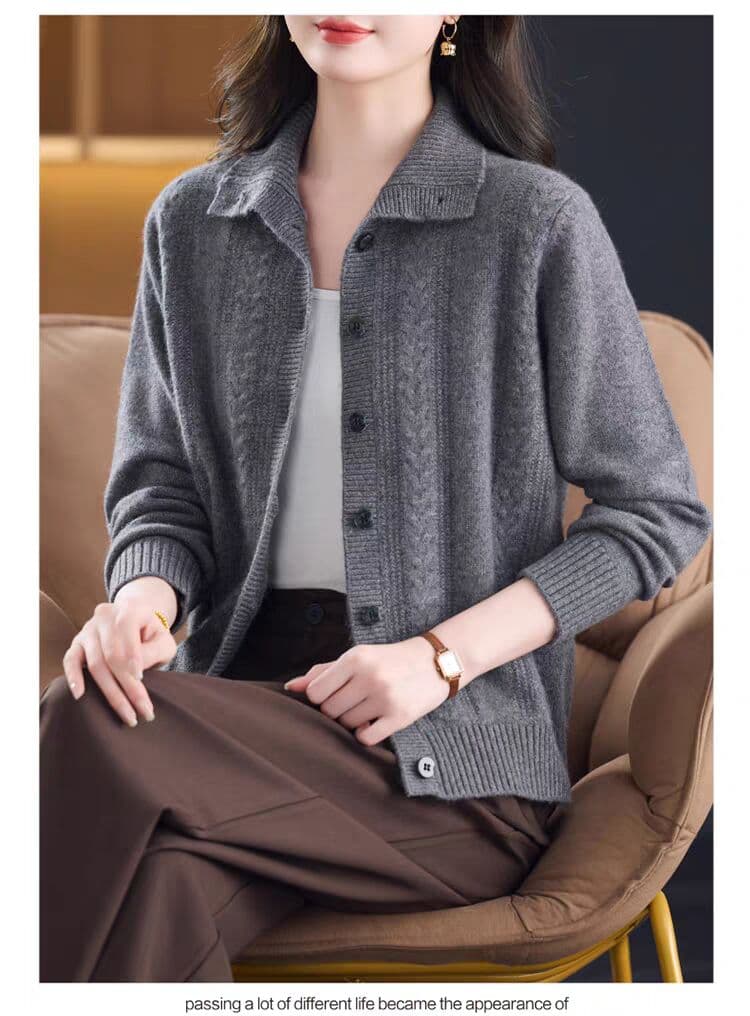 오픈 가디건 여성 뜨개질 외부 가져 가라. 재킷 루즈핏 슬림해 보이는 부서 버클 스웨터 상세 이미지 12