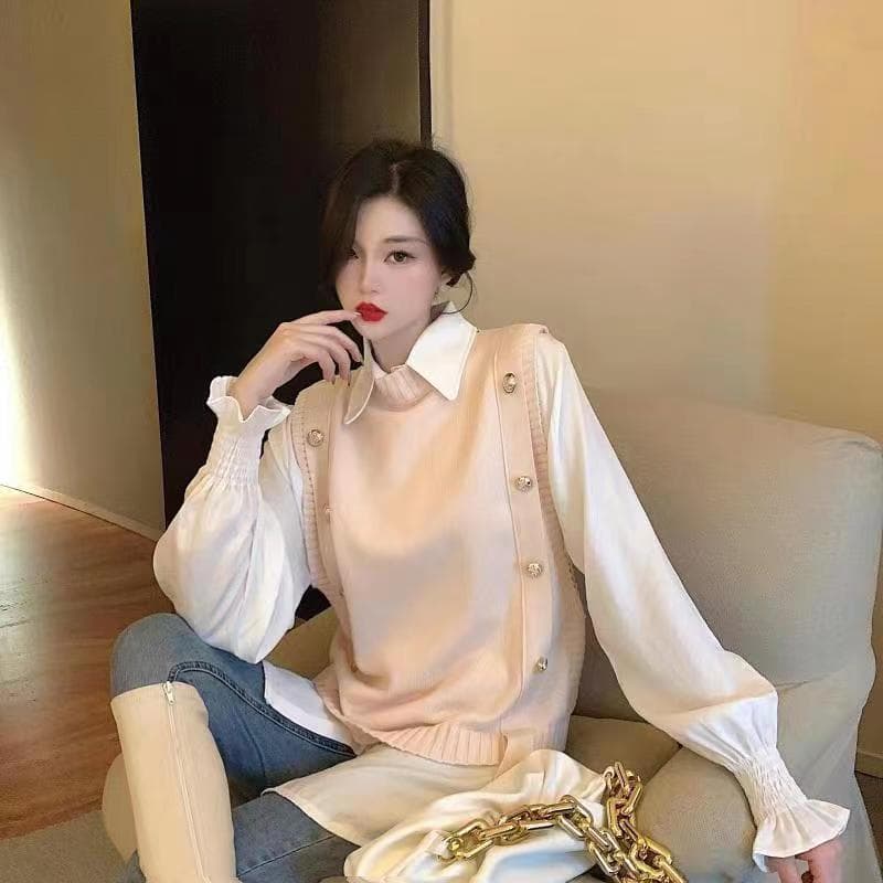 조끼 여자 겨울 의류 2026 년 새로운 흑인과 백인 경기 외국 가스 연령 감소 맨위 패션 조끼 이미지 4