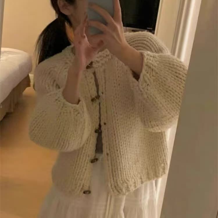 26 가을 겨울 한국 미니멀리즘 캐주얼 패션 털 니트 스웨터 이미지 4