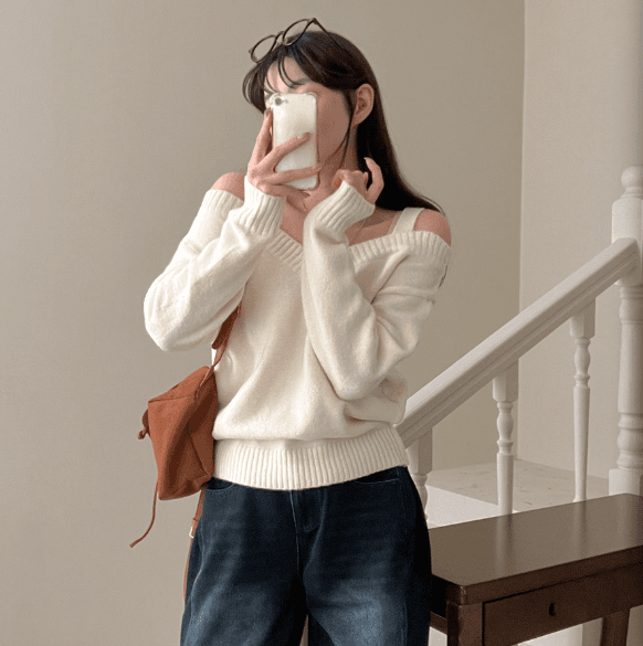 26 니트 스웨터 스웨터 여자 가을 겨울 새로운 고급 센스 부드러운 긴팔 맨위 상세 이미지 15