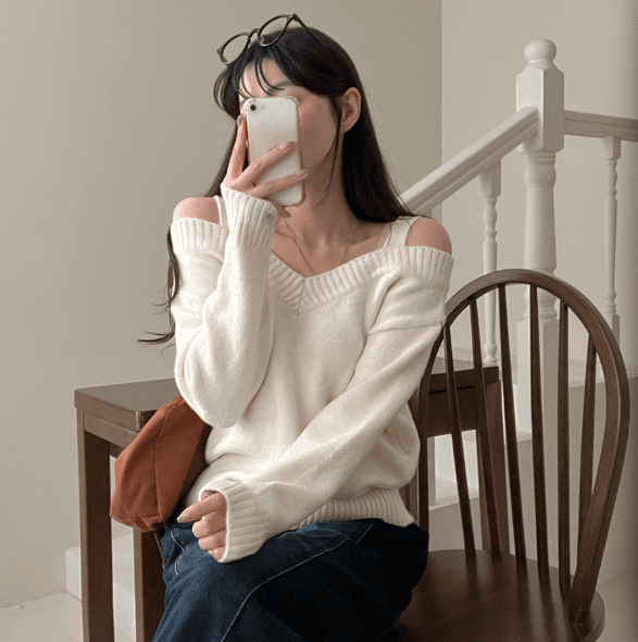 26 니트 스웨터 스웨터 여자 가을 겨울 새로운 고급 센스 부드러운 긴팔 맨위 상세 이미지 19