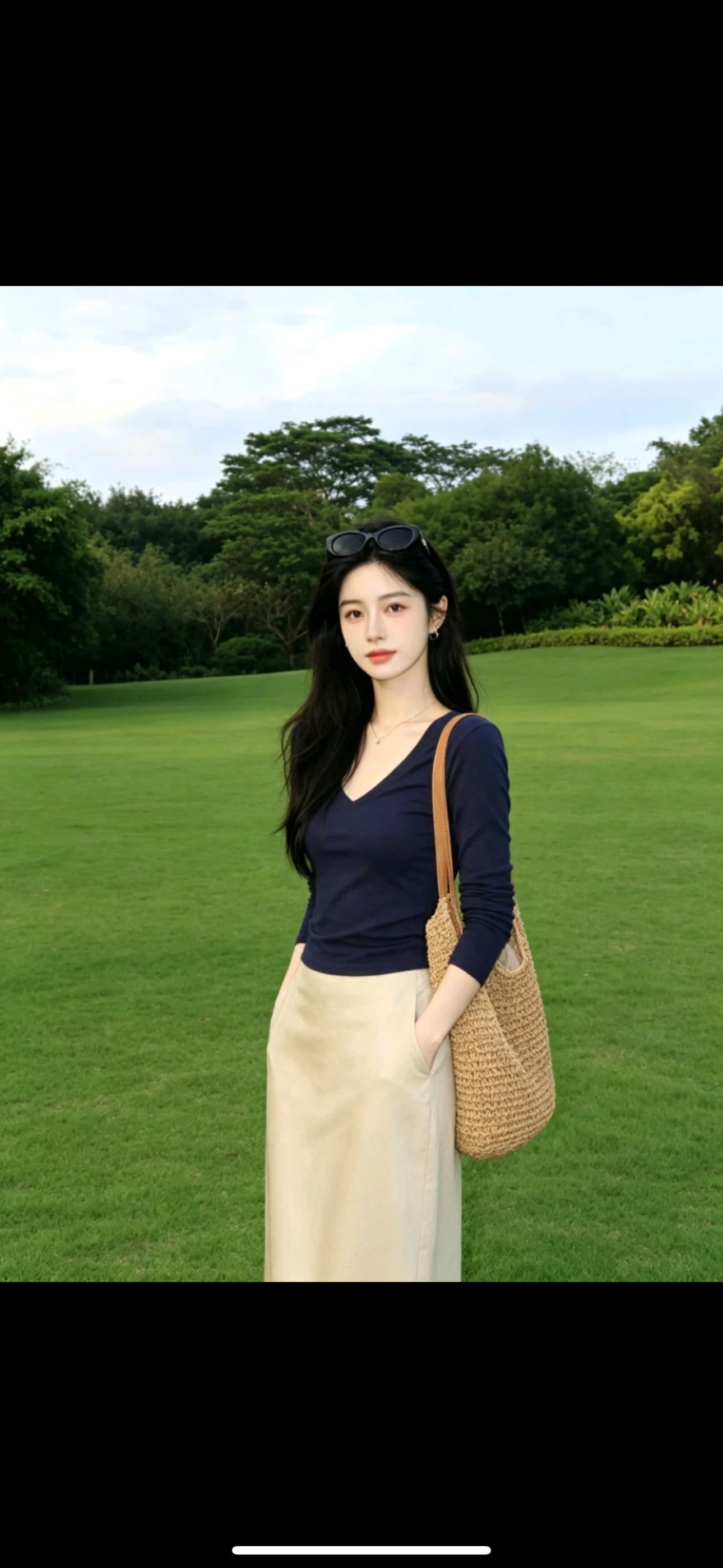 한 부서 캐주얼 출퇴근 바람 착용 가져 가라. 에이즈 환자 여성 세트 가을 새로운 외국 가스 긴팔 셔츠 다용도 반신 스커트 투피스 세트 이미지 3