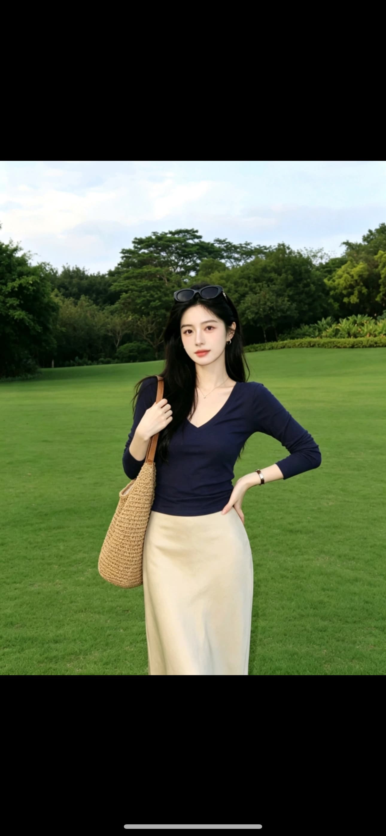 한 부서 캐주얼 출퇴근 바람 착용 가져 가라. 에이즈 환자 여성 세트 가을 새로운 외국 가스 긴팔 셔츠 다용도 반신 스커트 투피스 세트 상세 이미지 1