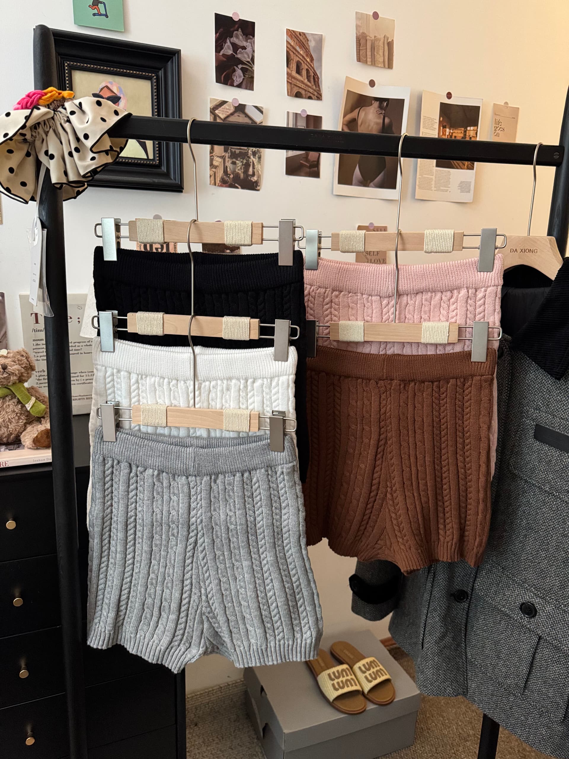 실사 가을 겨울 욕망 바람 로우 웨이스트 니트 구덩이 기사 타이트 스커트 반바지 여성 아메리칸 핫걸 홈 파자마 바지 슬림해 보이는 신축성 바지 상세 이미지 5