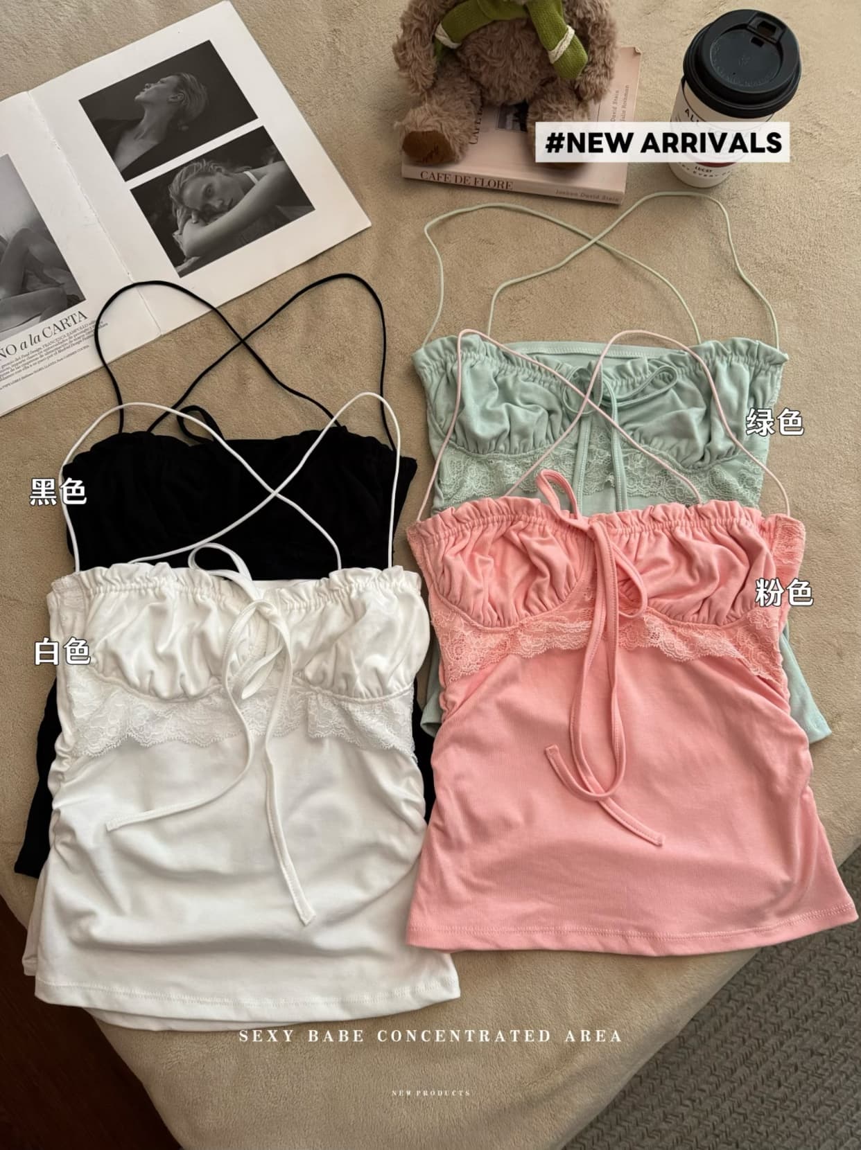 실사 프랑스식 박하 녹색 순수한 욕망 섹시함 레이스 작은 슬링 조끼 여성 인사이드 가져 가라. 만나는 아름다운 튜브탑 맨위