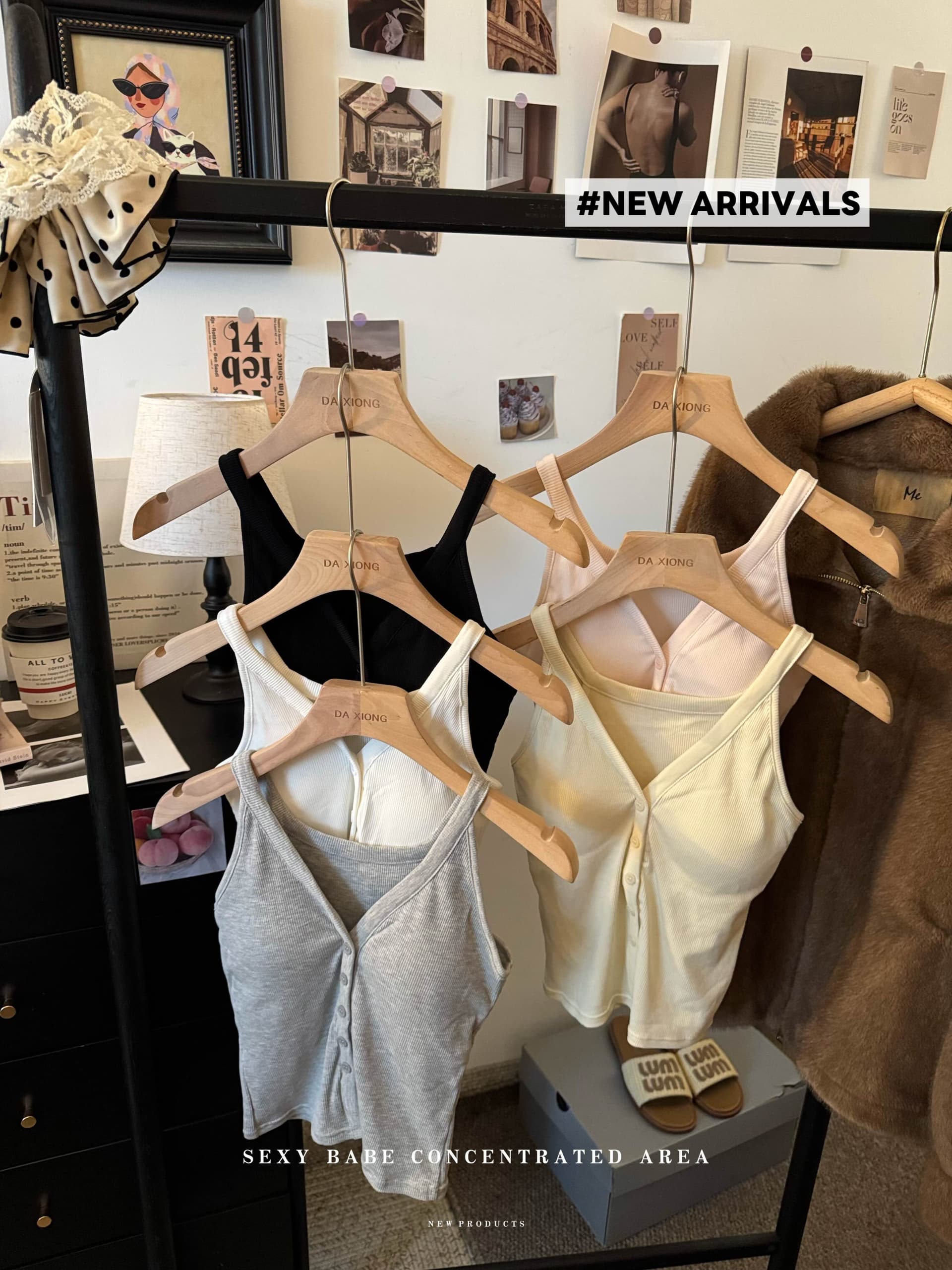 실사 순수한 욕망 바람 핫걸 아메리칸 레트로 행침 목 백리스 슬립 불규칙 몸매 가꾸기 다용도 조끼 맨위 이미지 4