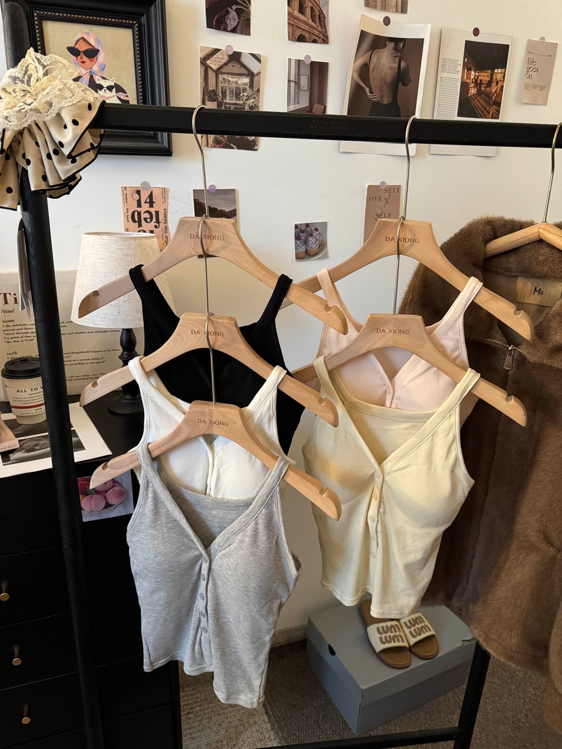 실사 순수한 욕망 바람 핫걸 아메리칸 레트로 행침 목 백리스 슬립 불규칙 몸매 가꾸기 다용도 조끼 맨위 상세 이미지 10