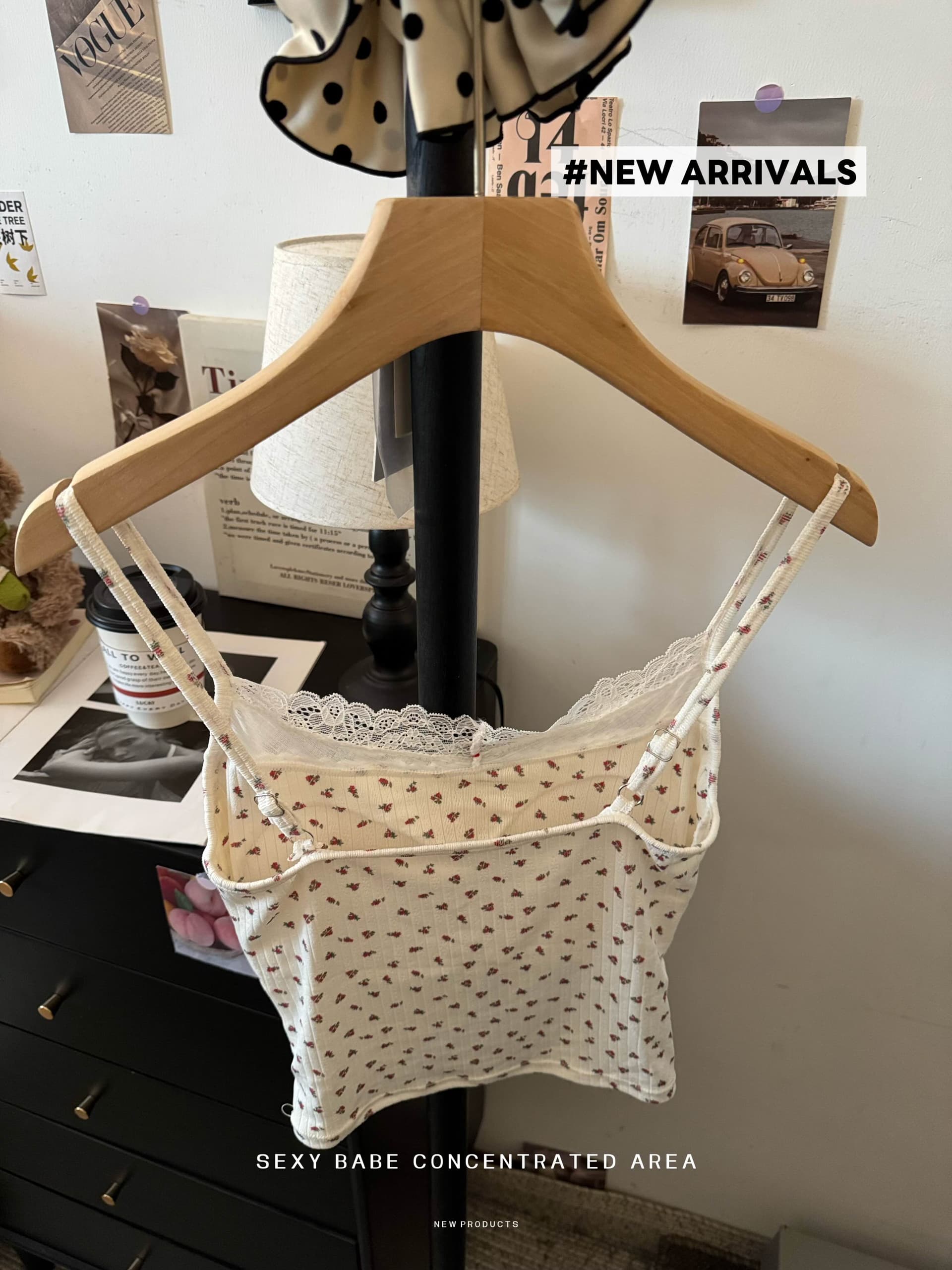 실사 순수한 욕망 레이스 캐미솔 여름 벨트 가슴 패드 장미 꽃무늬 핫걸 바람 몸매 가꾸기 인사이드 잡아라. 의류 상세 이미지 3