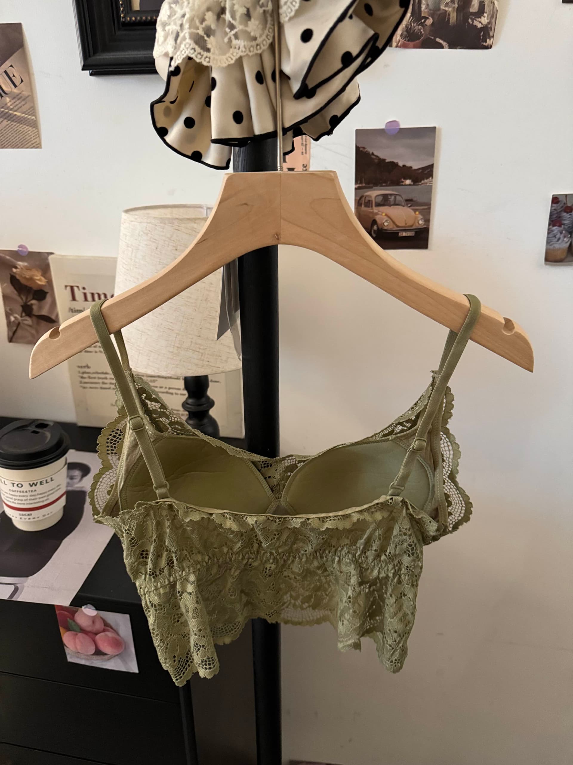 실사 순수한 욕망 바람 레이스 슬립 작은 조끼 여성 여름 벨트 가슴 패드 브래지어 하나 생체 내 가져 가라. 섹시한 아름다움 뒤쪽에 의류 상세 이미지 9