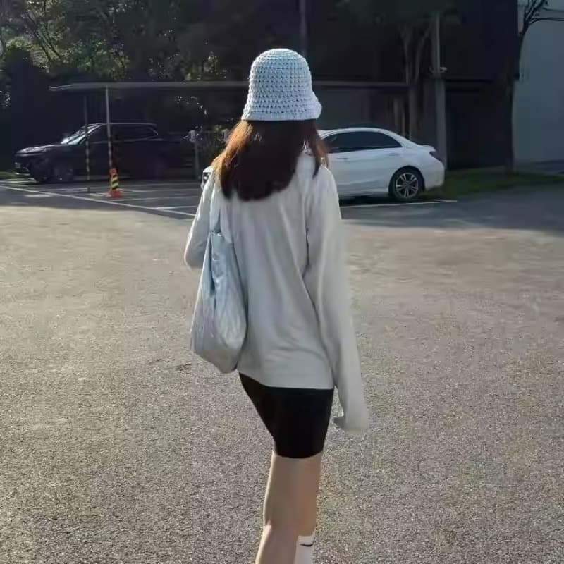 경관 그림 21 순면 210 그램 가을 의상 긴팔 티셔츠 여성 루즈핏 맨위 프린트 이미지 5
