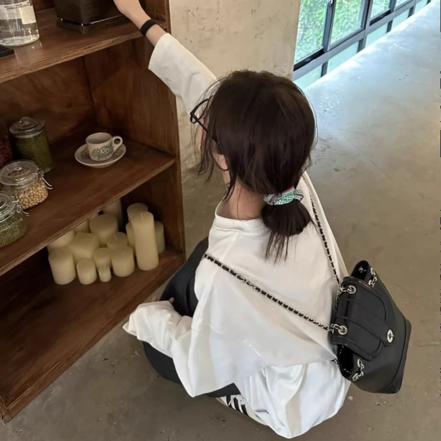 경관 그림 21 순면 210 그램 가을 의상 긴팔 티셔츠 여성 루즈핏 맨위 프린트 이미지 5