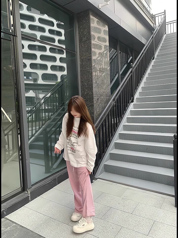 경관 그림 21 순면 210 그램 가을 의상 긴팔 티셔츠 여성 루즈핏 맨위 프린트 상세 이미지 5