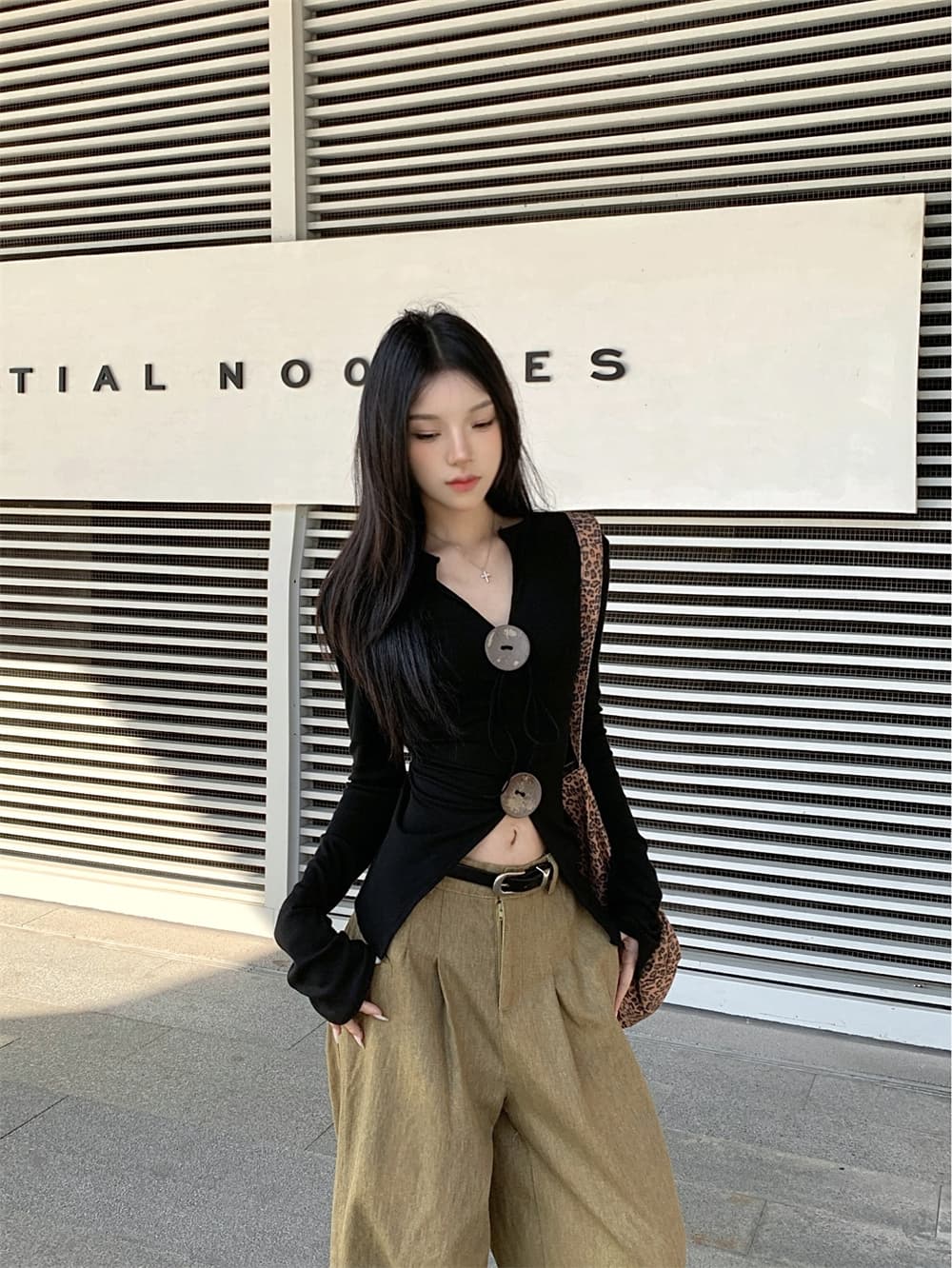 실사 한국 대외 무역 40 순면 210 그램 92 면 8 암모니아 Lun 2026 봄 드레스 긴팔 티셔츠 여성 상세 이미지 4