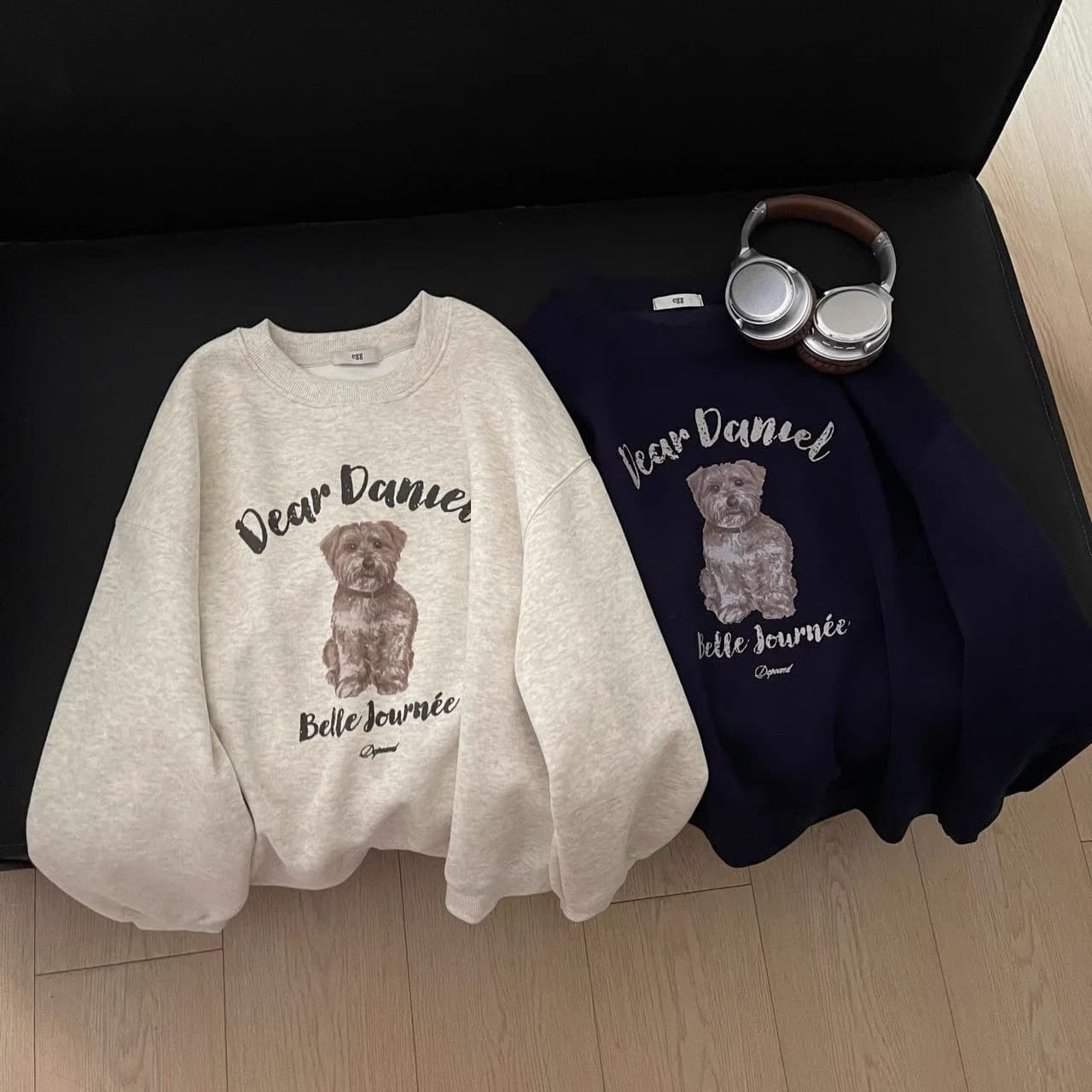 경관 그림 모방 Mianhua 면 복합 얇은 스타일 310g 털이 있는 400g 라운드 넥 후드티 여성 프린트 국경 간 이미지 3