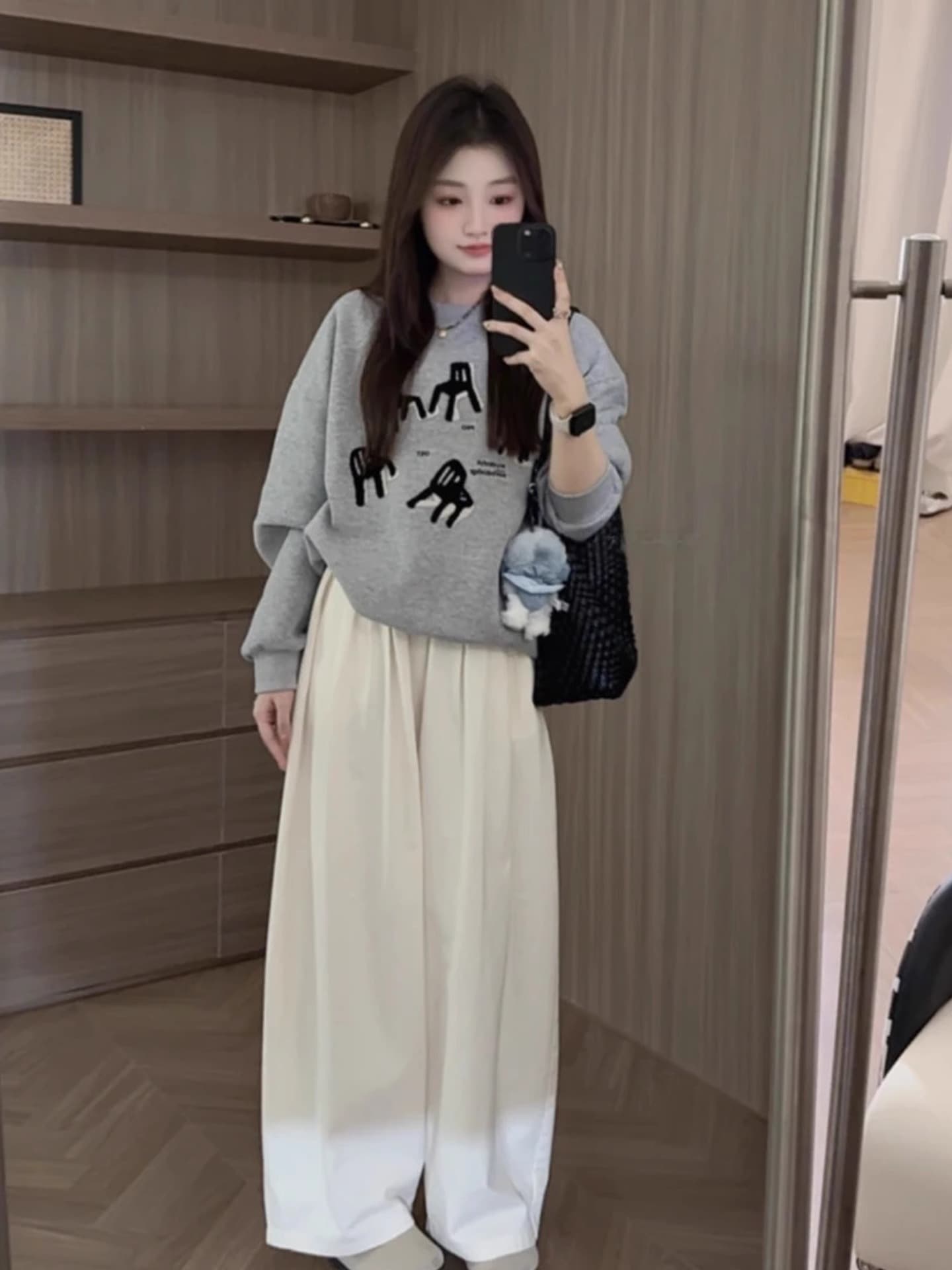 경관 그림 정가 후아 면 칫솔질 자수 벤치 후드티 여성 한 부서 ins 바람 자수 섹션 상세 이미지 6