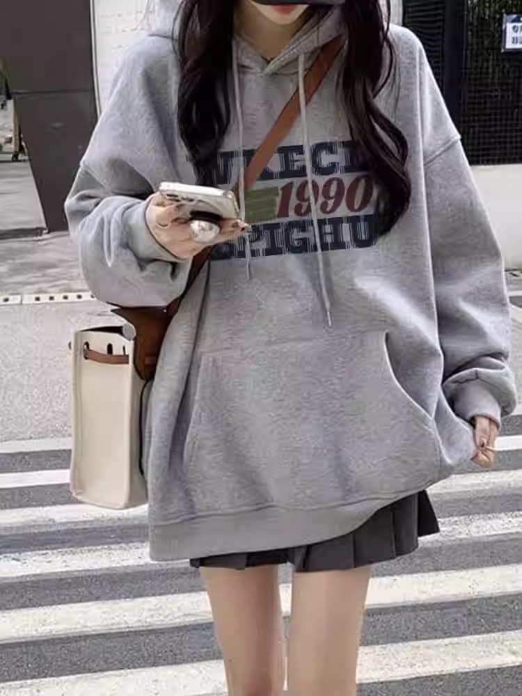2026 한국 모방 Mianhua 면 복합 얇은 스타일 310g 털이 있는 400g 후드 티 스웨터 여성 가을 겨울 의류 국경 간 상세 이미지 4
