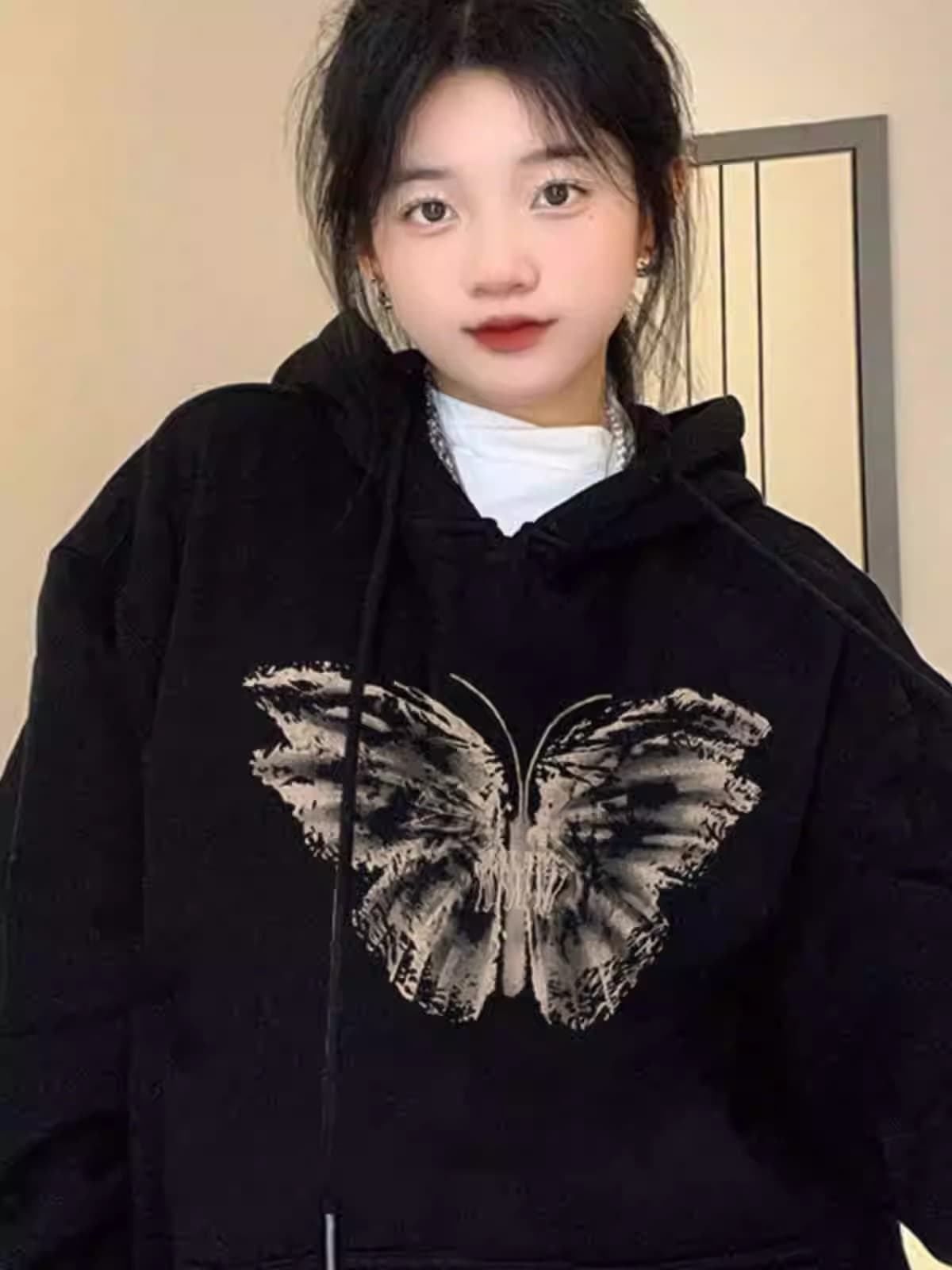 2026 한 궈화 면 복합 얇은 스타일 310g- 털이 있는 400g 후드 티 스웨터 여성 가을 겨울 의류 대외 무역 이미지 4