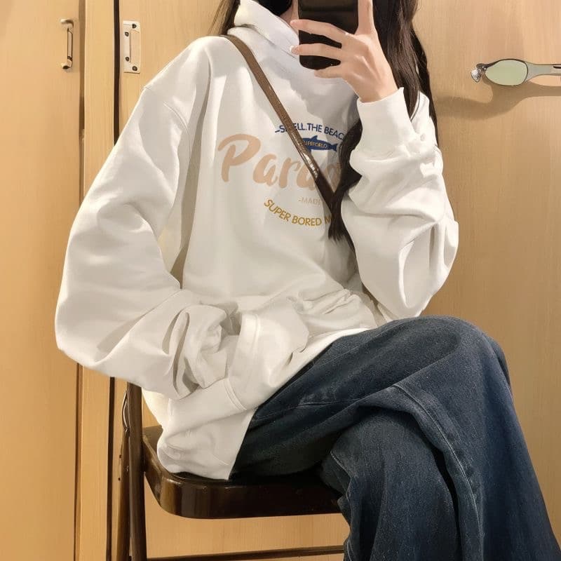 2026 한국 후아 면 복합 얇은 스타일 310g- 털이 있는 400g 후드 티 스웨터 여성 가을 겨울 의류 대외 무역 이미지 3
