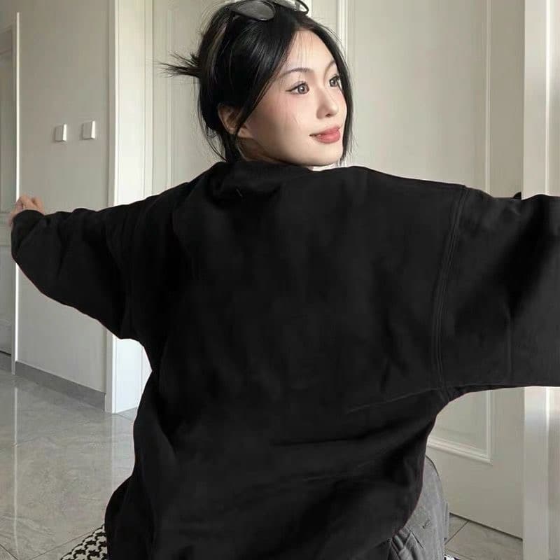 경관 그림 후아 면 복합 얇은 스타일 310g 털이 있는 400g 가을 겨울 의류 라운드 넥 후드티 여성 프린트 대외 무역 상세 이미지 6