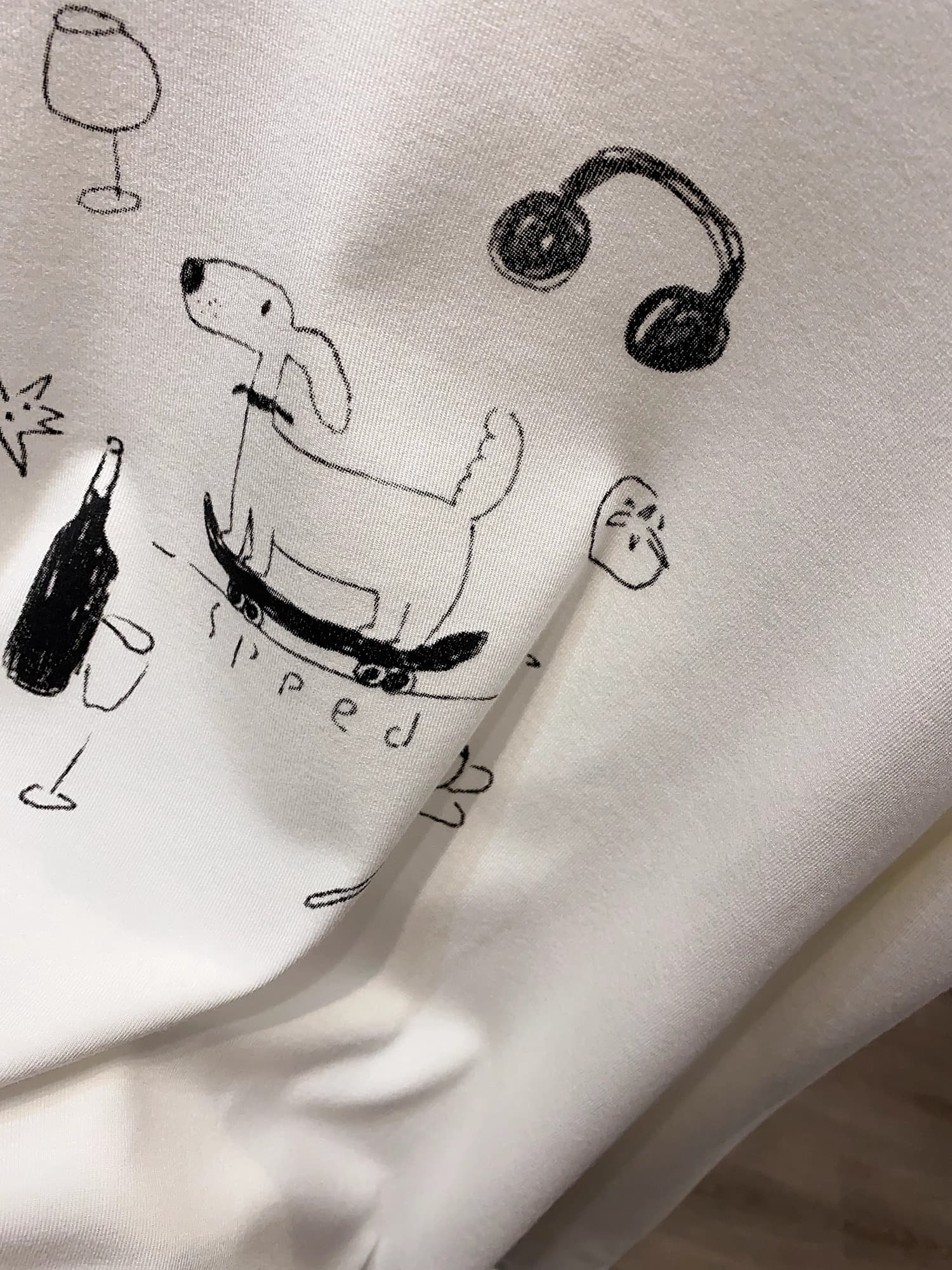 경관 그림 21 순면 210 그램 봄과 가을 옷 긴팔 티셔츠 여성 루즈핏 맨위 기본 셔츠 프린트 상세 이미지 5