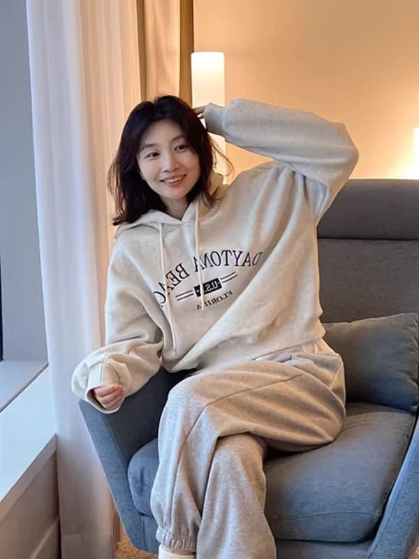 경관 그림 후아 면 복합 얇은 스타일 310g- 털이 있는 400g 털이 있고 두꺼운 후드티 소녀 까마귀 상세 이미지 5